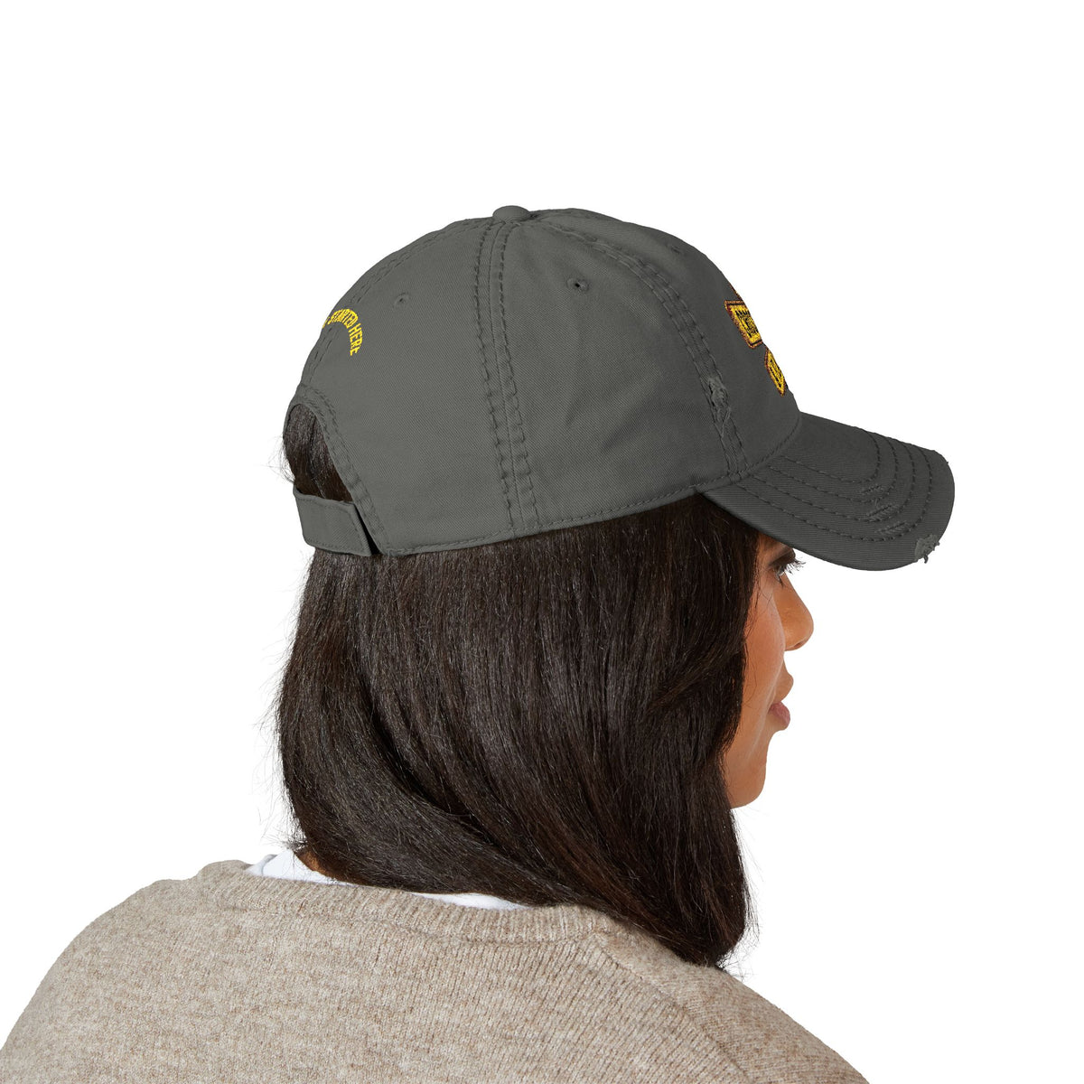 Distressed Dad Hat — Embroidered “Crossroads & Flatlands” Sign with “It All Started Here” Back