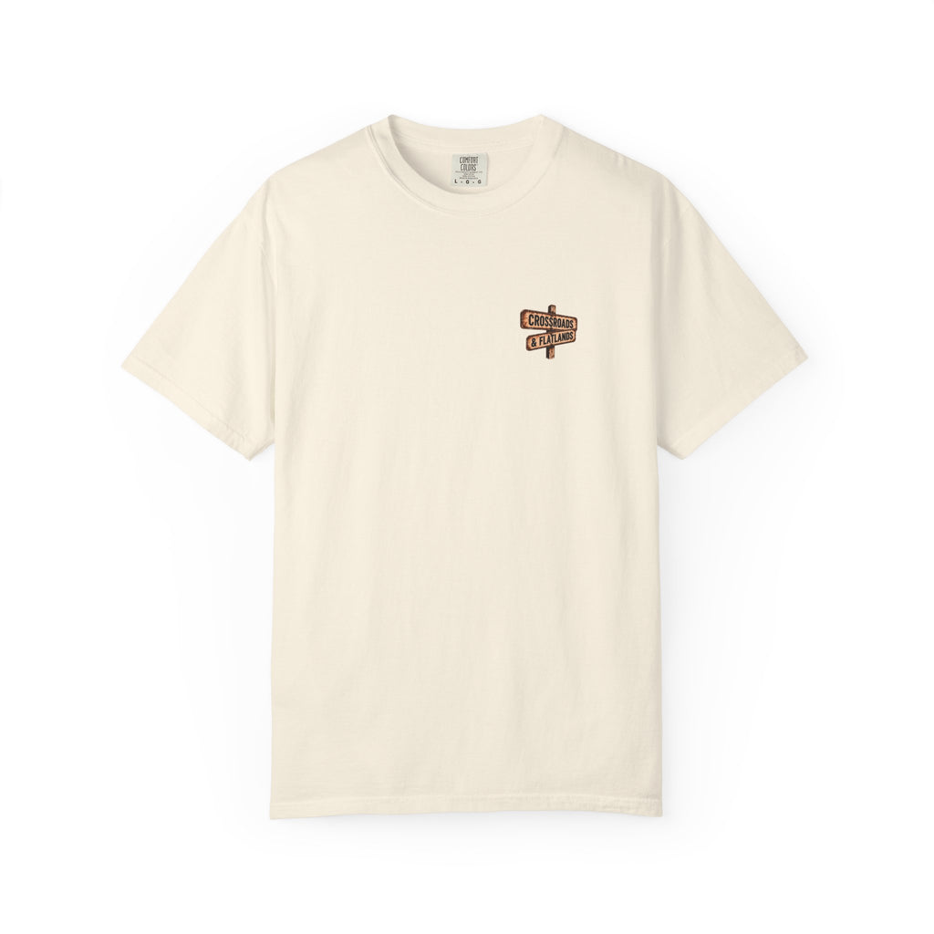 Crossroads & Flatlands Guitar Tee — “It All Started Here” T‑Shirt