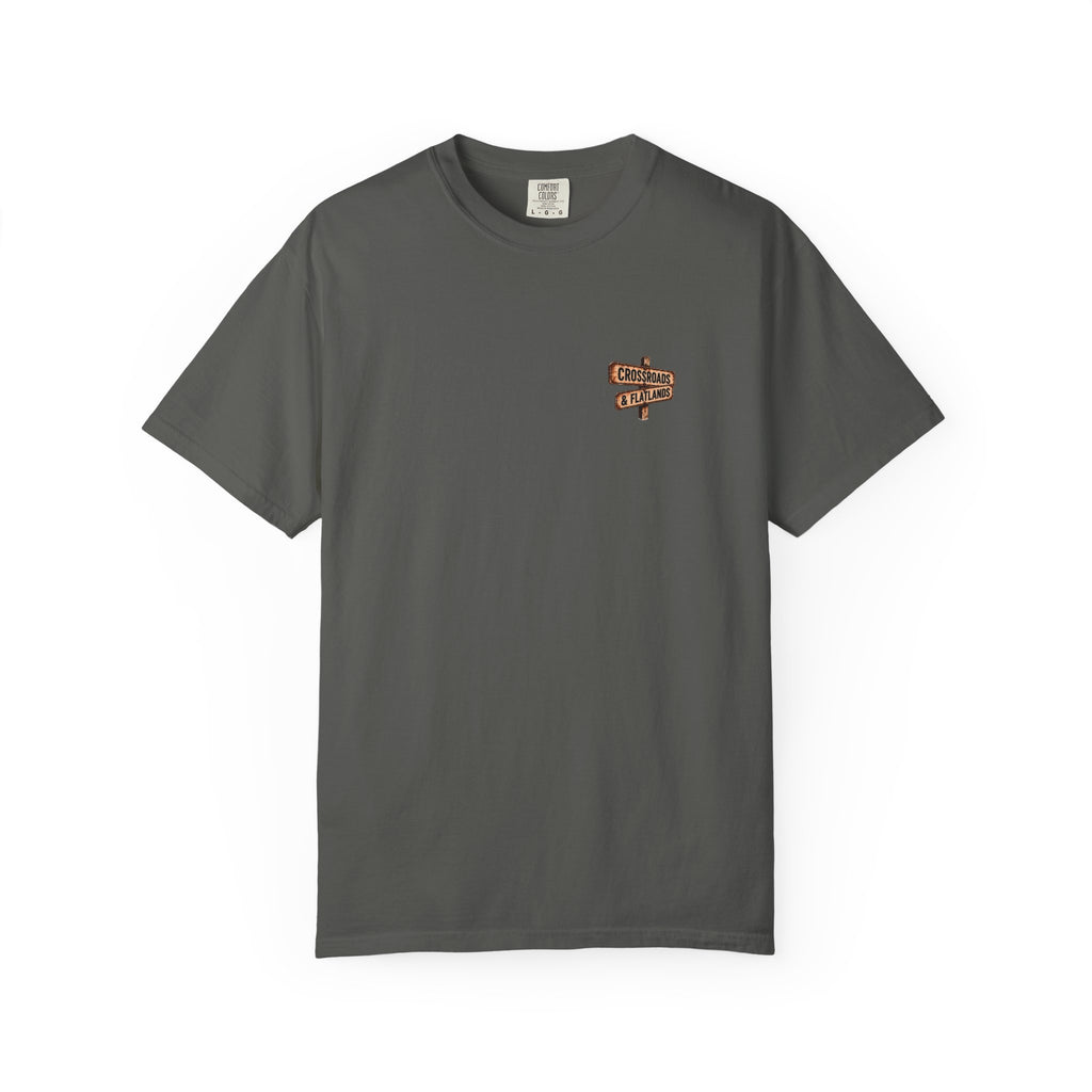 Crossroads & Flatlands Guitar Tee — “It All Started Here” T‑Shirt